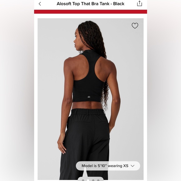 Alo Alosoft Top That Bra Tank in Black (Size S) - Picture 2 of 8